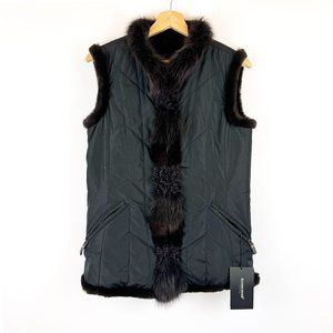 NWT Schneider's Salzburg Techno Changeant Fur Vest Black EU 36 US 4